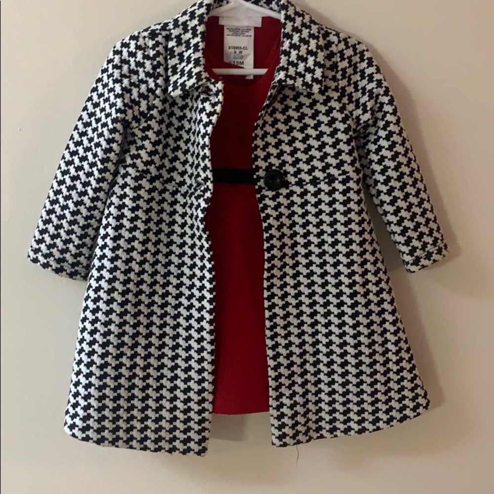 Toddlers Red Christmas dress with jacket